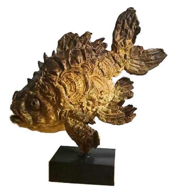 Pieter Vanden Daele Bronze Fisch „Valerius“ in Garmisch-Partenkirchen